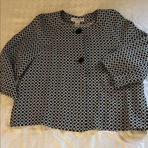 Sag Harbor Black and White Circle Pattern Blazer